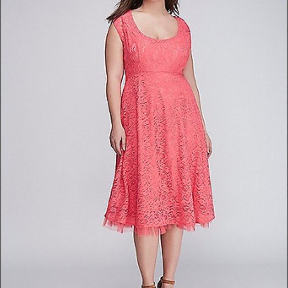 Lane Bryant lilac lace with tulle hem fit n flare